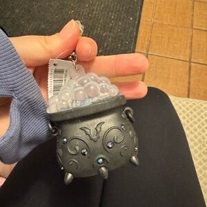 Bath & Body Works Black and Silver Cauldron Keychain